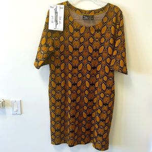 Women with Control • Snakeskin Patterned Dress • Sz L • NWT!